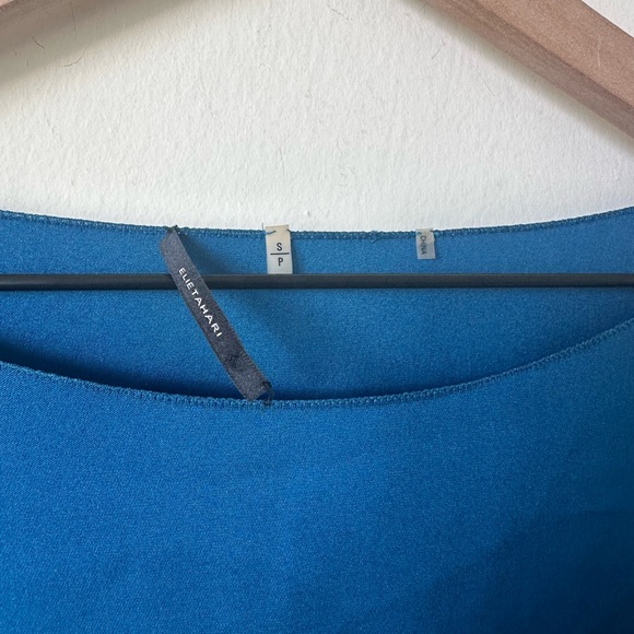Elie Tahari Silk Long Sleeve Blouse Balloon Sleeve Blue Size Small - Picture 3 of 6